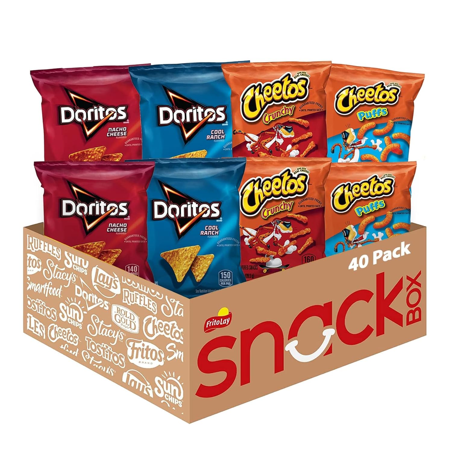 Doritos & Cheetos Mix Variety Pack, 2.42 Pounds, (Pack of 40)