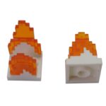 2 NEW LEGO Plate,Modified 2 x 2,2 Studs in Center,Trans Orange Fire White