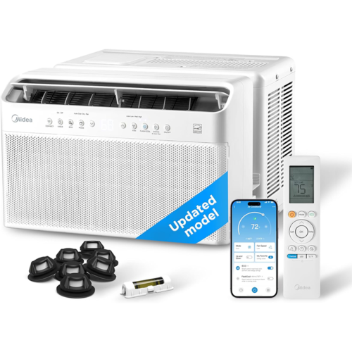 Midea 12,000 BTU U-Shaped Smart Inverter Window Air Conditioner with Wi-Fi, Ultra Quiet, Cools Up to 550 Sq. Ft.
